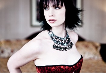 glamour photo of a brunette with necklace